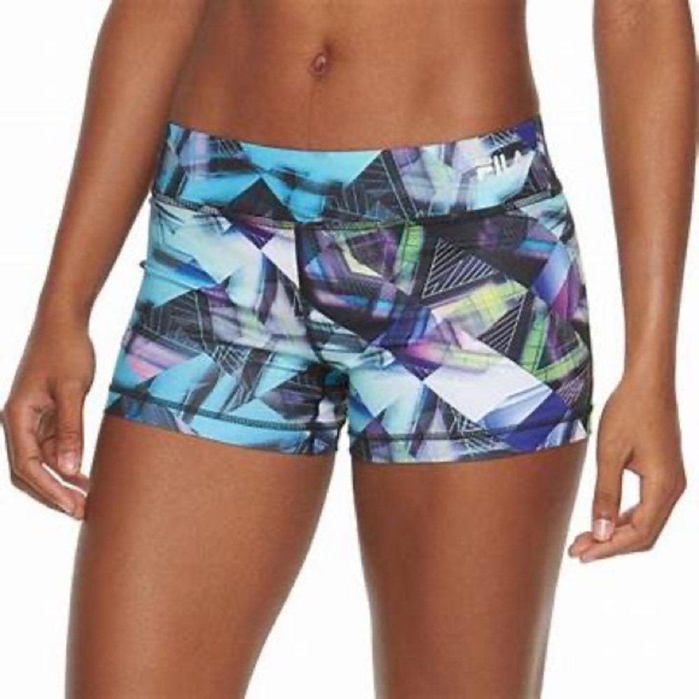 Fila Sports Running Shorts Geometric Compression Print Size Small